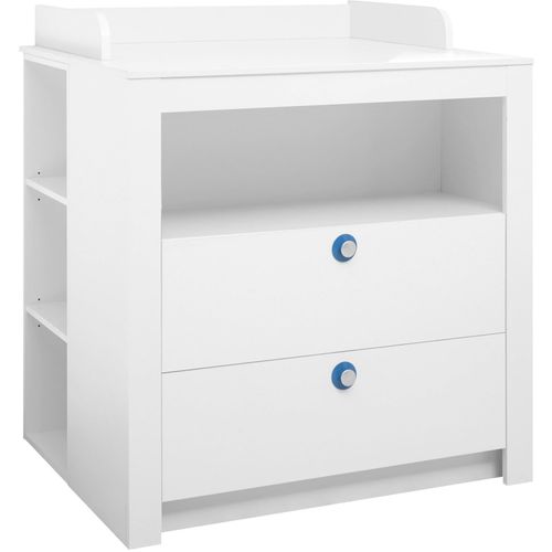 Kommode BEGABINO "Paula Wickelkommode", weiß, B:96,2cm H:105,4cm T:78cm, Dekorfolie, Sideboards, Kommode, Weiß Kommode mit Aufsatz, Wickelkommode mit Schubkästen