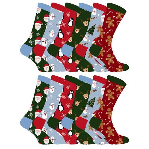 Kinder Weihnachten Socken | Sock Snob | Neuheit Spaß Muster Weihnachtsgeschenk Socken für Jungen & Mädchen - 12 Pack