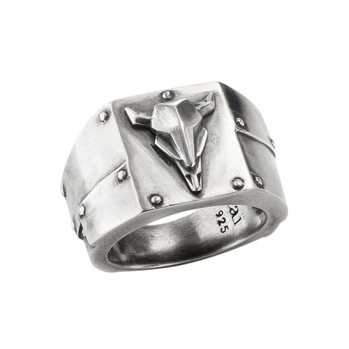 cai Ring Silber 925 oxidiert Stierkopf