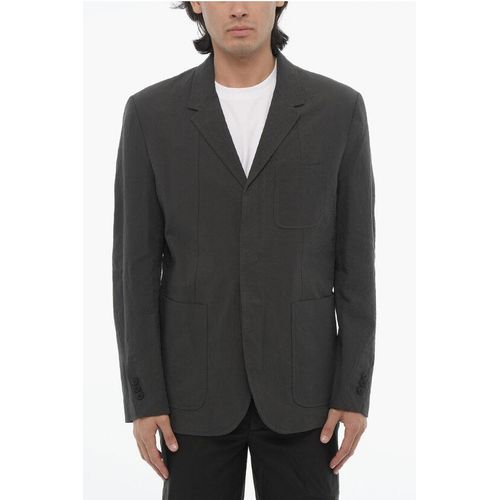 Slim Fit Blazer mit 3 Knöpfen, Seitenschlitzen und Revers in Grau