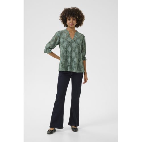 Langarm-Bluse Relaxed fit Green Milieu green