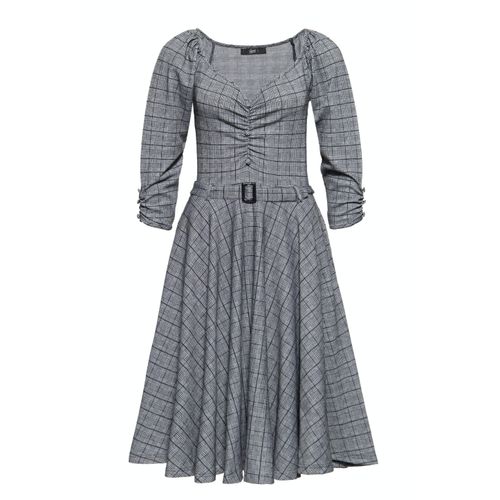 Queen Kerosin Damen Swingkleid in Karo-Optik grau