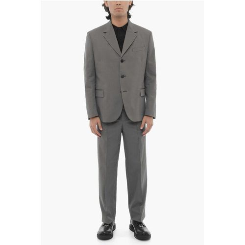 Slim Fit Anzug mit 3 Knöpfen, Seitenschlitzen und Revers in Grau