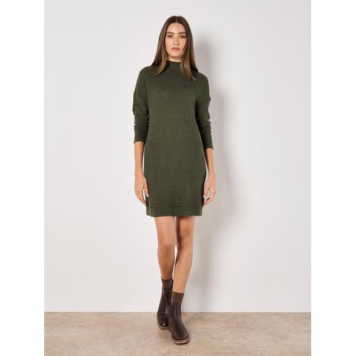 Apricot Minikleid aus Rippenstrick