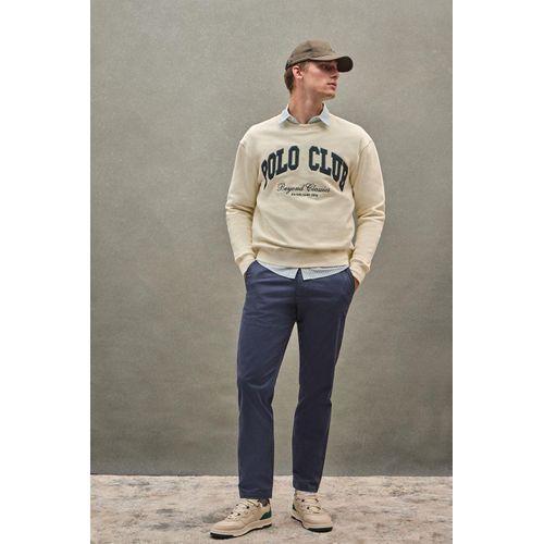 Sweatshirt ecru im Loose Fit Established 2012 Polo Club