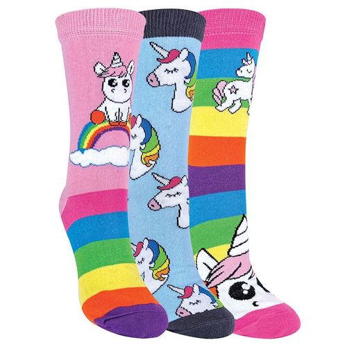 Set van 3 sokken met regenboogeenhoorns voor meisjes - Regenboog