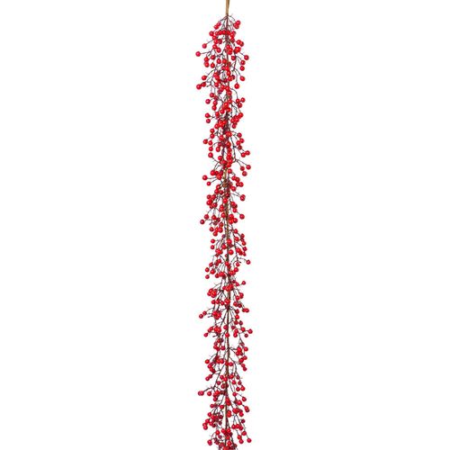 Winterliche Kunstpflanze CREATIV DECO "Weihnachtsdeko, Weihnachtsgirlande", rot, L:150cm, Kunststoff, Kunstpflanzen, Weihnachtsgirlande, Girlande, Länge 150 cm