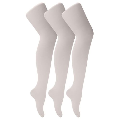 Sock Snob - 3er-Pack Mädchen 70 Denier Ballettstrumpfhosen | Kids Soft & Comfort Footed Dance Strumpfhosen in Pink & Weiß - Weiß