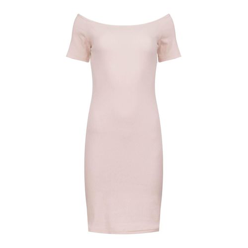 Zartes Blush Rosa Schulterfreies Enges Kleid