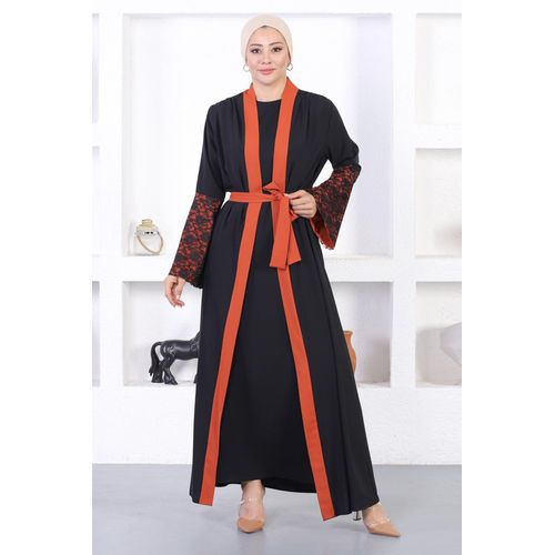 Kant Detailed Abaya Terracotta