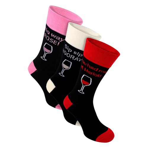 3 Paar Herren Baumwollsocken mit witzigen Sprüchen | Lustige Lebensmittel- und Getränkesprüche | Geschenkidee