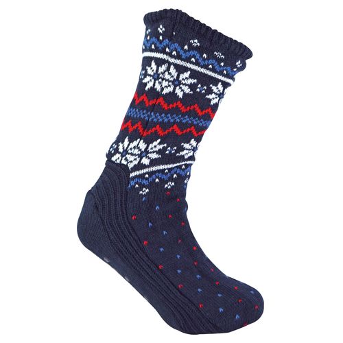 Herren Winter Warm Weihnachten Bootie Socken | Fairisle Muster | Für kaltes Wetter - Navy Fairisle