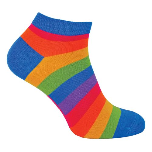 Herren Bambus Regenbogen Trainer Socken | Herr Heron | bunt gestreift No Show Socken - Regenbogen