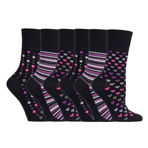 Gentle Grip - 6 paires femme bambou coloré rayures chaussettes sans elastique - SOLRM33