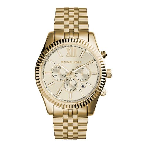 Herrenuhr der Marke Michael Kors in der Farbe Gold. Das Gehäuse hat einen Durchmesser von 45 mm. Marke: Michael KorsModellname: MK8281Kategorie: HerrenarmbanduhrMaterialien: EdelstahlFarbe: GoldZeitmesser: Quarz