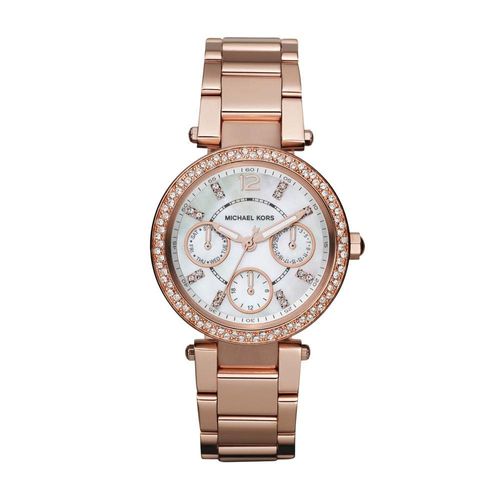 Damenuhr der Marke Michael Kors in der Farbe Bronze. Das Gehäuse hat einen Durchmesser von 33 mm. Marke: Michael KorsModellname: MK5616Kategorie: DamenarmbanduhrMaterialien: EdelstahlFarbe: Roségold