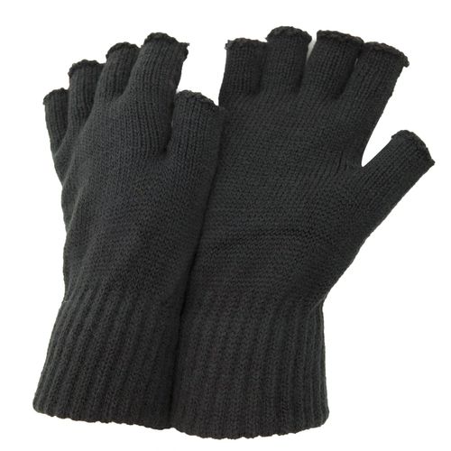 FLOSO Herren Winter Halbfinger-Handschuhe (Graphit)