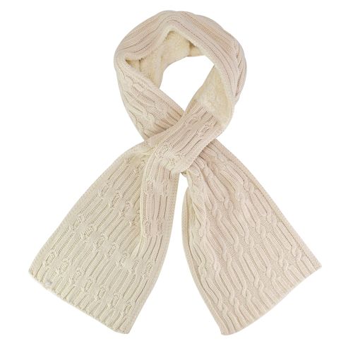 Damen Luxus Fleece Winterschal | Wärmehalter | Thermo-Mode-Schal für Damen - Creme