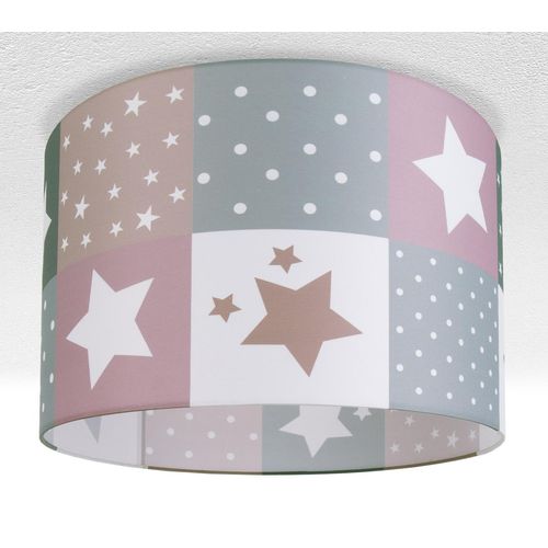 PACO HOME Deckenleuchte "Cosmo 345", weiß, 1, Ø 38cm H: 24,5cm, Leuchten, Kinderlampe Deckenlampe LED Kinderzimmer Lampe Sternen Motiv E27, Kinderlampe
