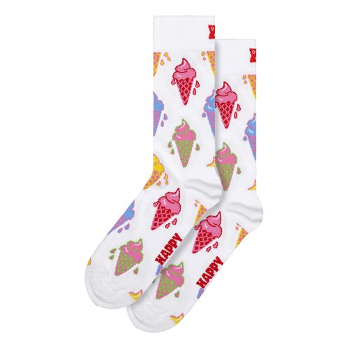 Eiscreme-Socken | Happy Socks | Lustige Geschenk-Socken - Weiß