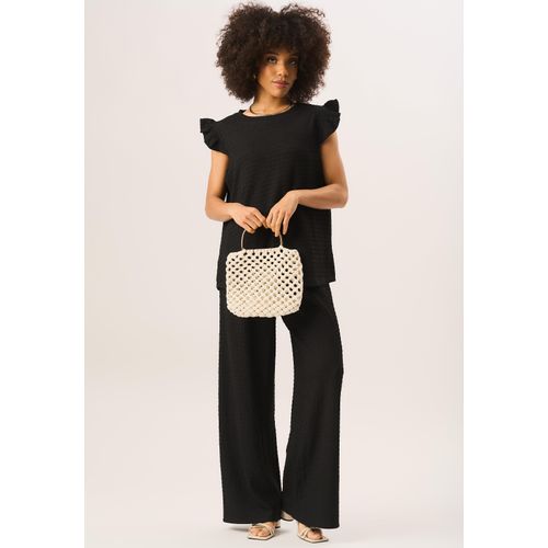 Übergroßes Top mit strukturierten Rüschenärmeln