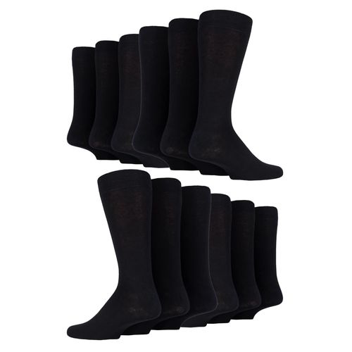 Sock Snob - 12 Paires Homme Chaussettes Coton Rayures Business - Noir