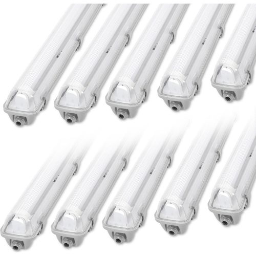 Aopunly 10X LED Feuchtraumleuchte Wannenleuchte 150cm 1 x 24W T8 Röhre Kaltweiß 6500K IP65