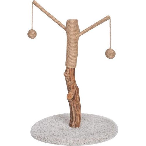 Katenaufsteller - ca. 80 x 45 x 45 cm - echte Holzstange - braun - weiß