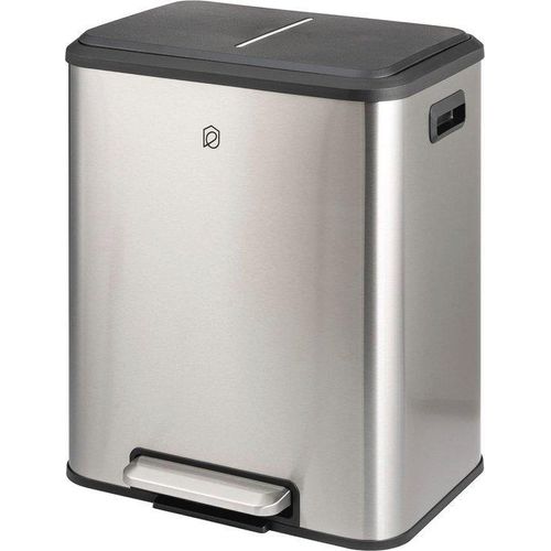 Pedalemmer mit 2 Fächern und 15 Liter Fassungsvermögen - Mülltrennungssystem mit weich schließender Abdeckung und ausziehbarer Innenbehälter