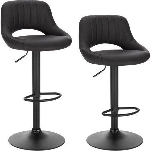 Luxus-Hochstuhl-Set - 2er - Sessel - Hochstuhl - Mit Kissenunterlage - Hochstuhl - Hochstühle - Schwarz
