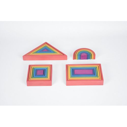 TickiT Holzformen Spielset - Regenbogen Architekt Spielzeug - 28 Stück