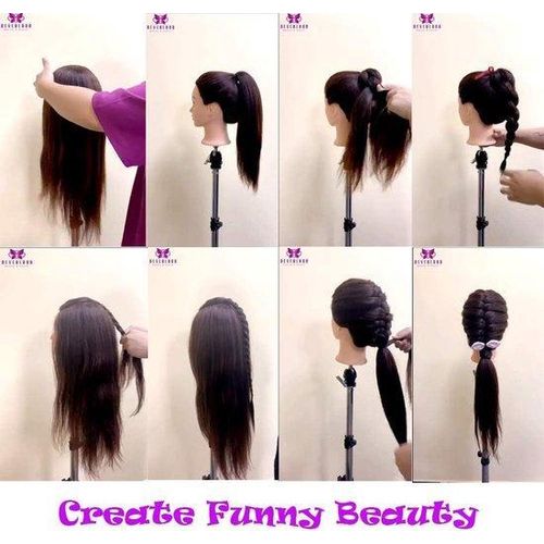 Praktikumskop für Friseure - Echt Haar - Oefenpop - Kappkop - Human Hair - Praktikumskop