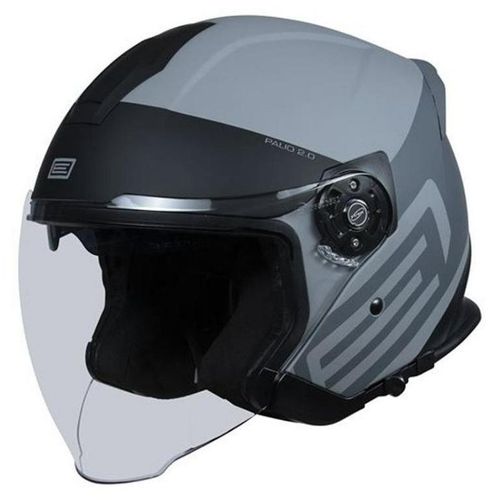 Jethelm ORIGINE HELMETS ORIGINE PALIO 2.0 Motorradhelm Offener Helm Schwarz/Grau Matt XS Sonnenblende 201012023101002