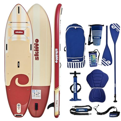 Skiffo Rivage Lava 11.0 SUP Board aufblasbar 2in1 Paddle Kajak Set 335x86x15cm