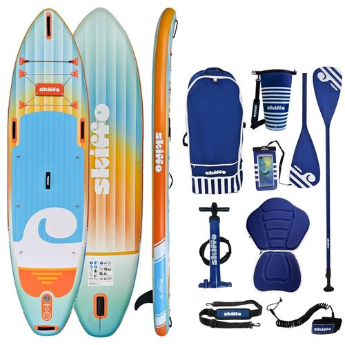 Skiffo Rivage Sunrise 11.0 SUP Board aufblasbar 2in1 Paddle Kajak Set 335x86x15cm