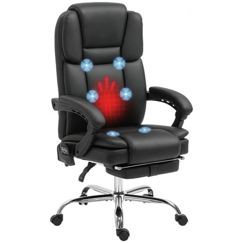 Vinsetto Bürostuhl mit Massagefunktion PC-Stuhl mit Heiz-, Liegefunktion Schwarz