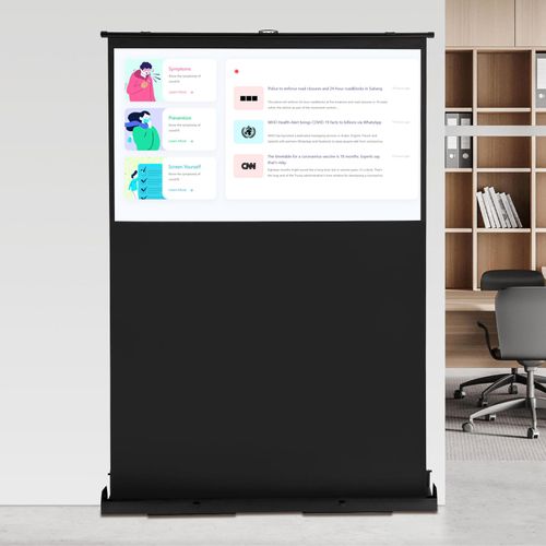 Pull-up Projektionsleinwand, Tragbare Projektionsleinwand, Boden Projektionsleinwand, Schwarz