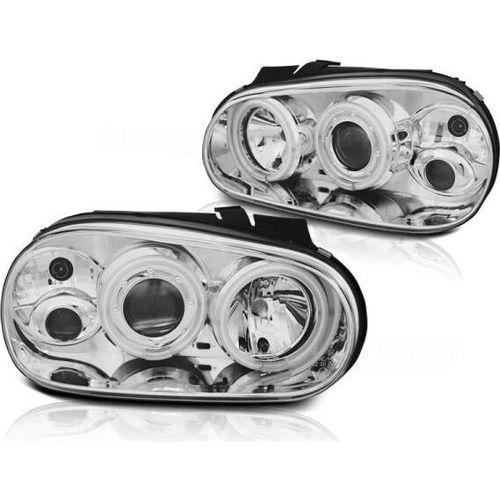 Scheinwerfer CCFL Angel Eyes passend für VW Golf 4 Bj. 97-03 Chrom mit Nebelscheinwerfer