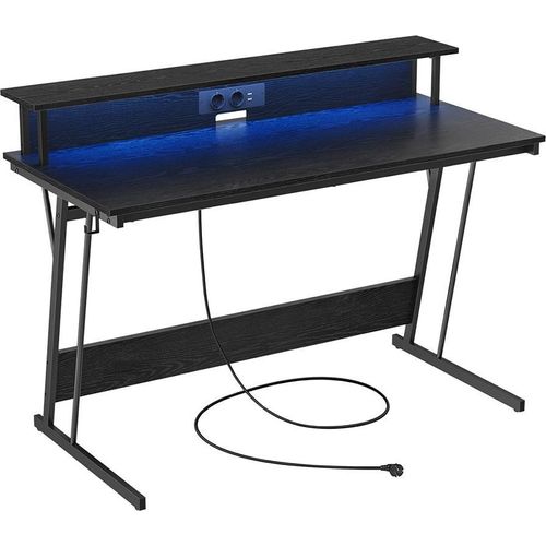 Ergonomische Arbeitsplatz-Desk - Computertisch - Studienbüro - Monitor-Ergonomie-Ständer - 55 x 135 x 76 cm - Schwarz