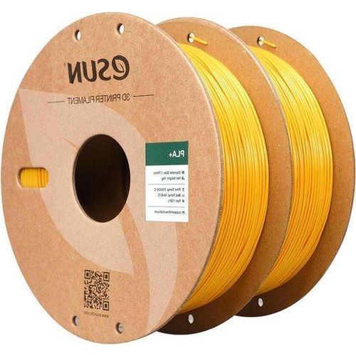 Draht 1,75mm PLA Filament - Geometrische Genauigkeit +/- 0,03mm - Gelb - 1kg pro Spule - 2 Spulen