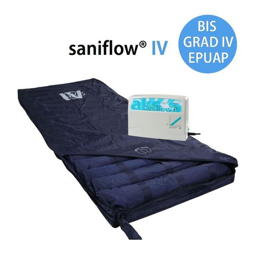 AKS Saniflow 4 Wechseldruckmatratze Anti-Dekubitus-System bis Decubitus Grad 4, Großzellenmatratze inkl. Aggregat, bis 130kg