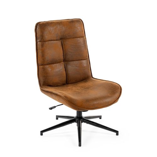 Meubles Cosy Verstellbarer Freizeitsessel in Wildleder Optik mit 360° Drehfunktion – CHARLOTTE