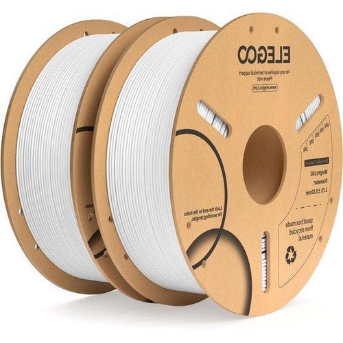 175 mm Wit PLA Filament 2KG - Nauwkeurig +/- 002 mm - 2 Stuks 1kg Spoel - Für FDM 3D-Drucker
