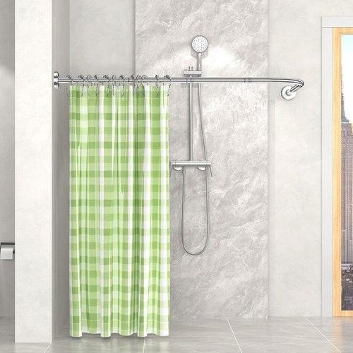 Douchegordijnstang aus Stahl mit 24 Ringen, 75-120 cm, für Badkammer