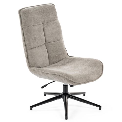 Meubles Cosy Verstellbarer Freizeitsessel aus grauem Chenille Stoff mit 360° Drehfunktion – CHARLOTTE