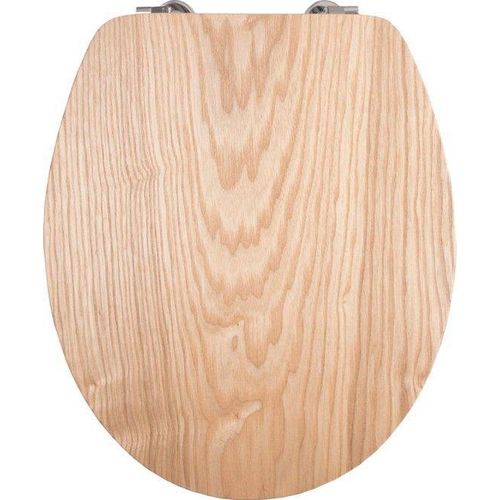 Hochwertiges Holz-Toiletstuhl - echter Eichenholz - bequemer Sitz - eleganter Holzlook passt in jede Badezimmereinrichtung