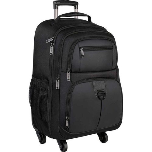 Geschäftliche Reise-Tasche mit Rädern, 40 Liter, Reise-Tasche mit 4 Rädern, Laptop-Größe 17 Zoll, Handgepäck, Flugzeug, Damen, Schul-Trolley, Herren, Koffer-Tasche für Universität, Arbeit, schwarz