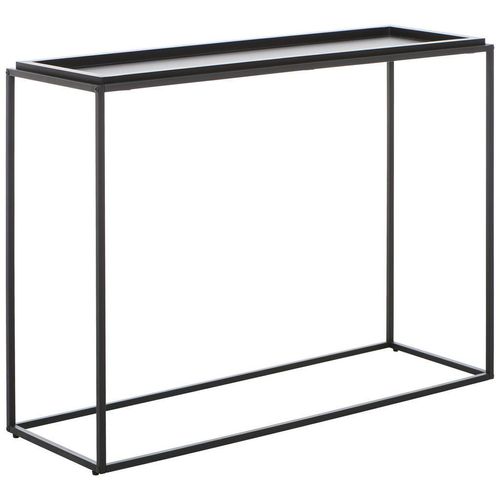 Mid.you Konsolentisch, Schwarz, Metall, Holzwerkstoff, rechteckig, Flachrohr, 38x80x110 cm, einfacher Aufbau, Wohnzimmer, Wohnzimmertische, Konsolentische