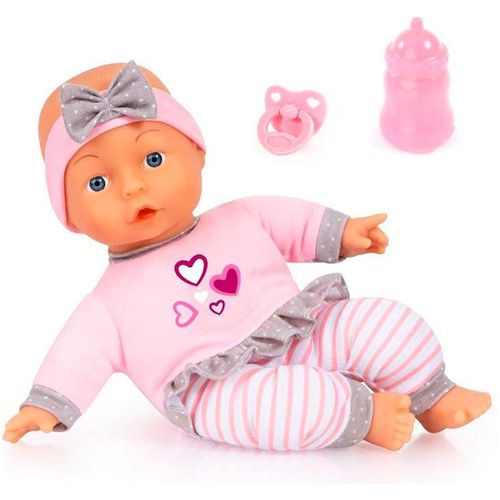Babypuppe BAYER "Puppe, 30 cm rosa/grau", rosa (rosa, grau), Puppen, Kinder, Babypuppe