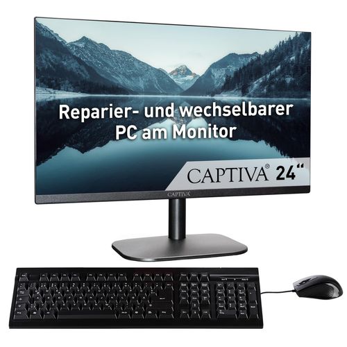 CAPTIVA All-in-One PC "All-In-One Power Starter I84-822", schwarz, ohne Betriebssystem, 16 GB RAM 500 GB SSD, Desktop-PCs, All-in-One PC